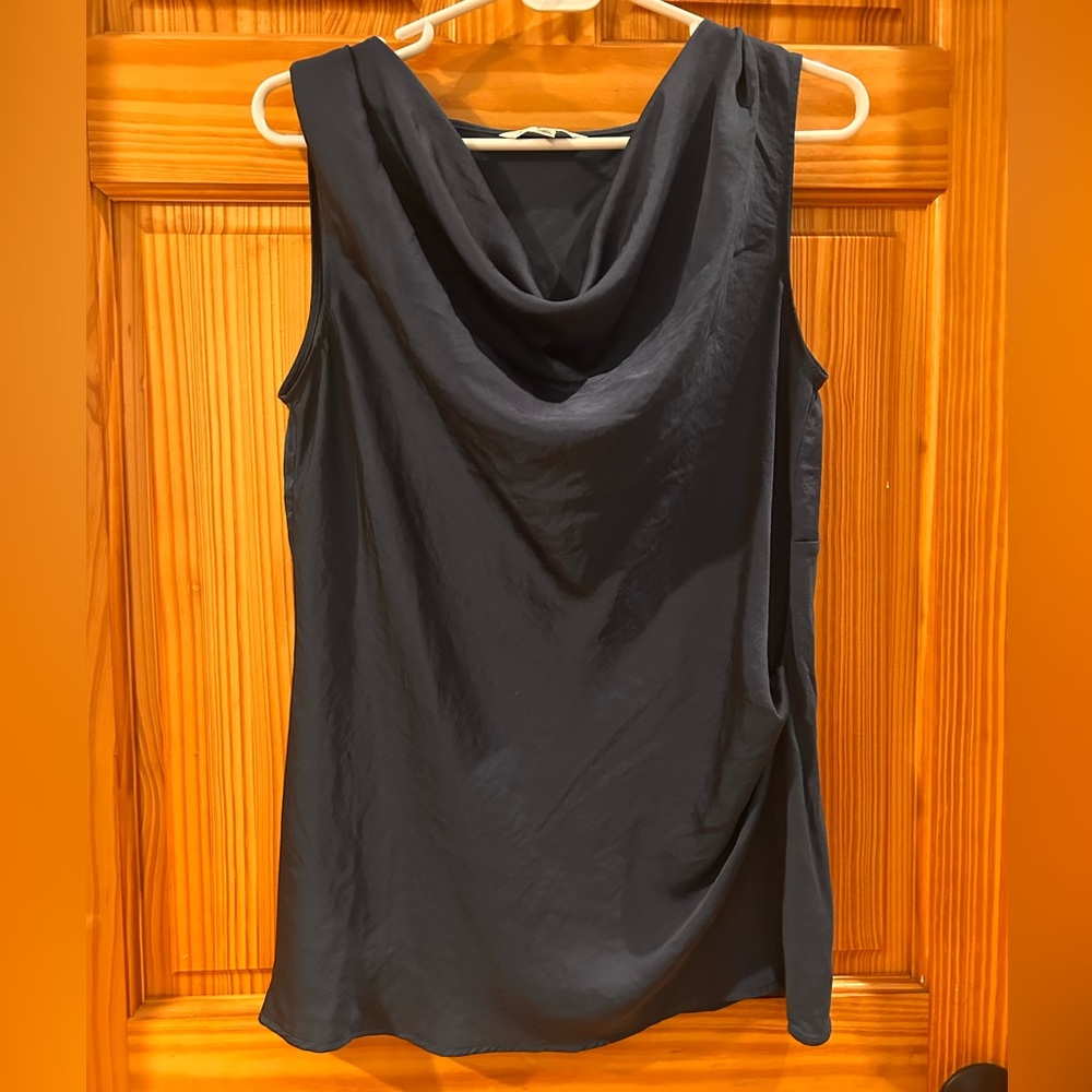 CAbi Black Silky Cowl Neck Top
